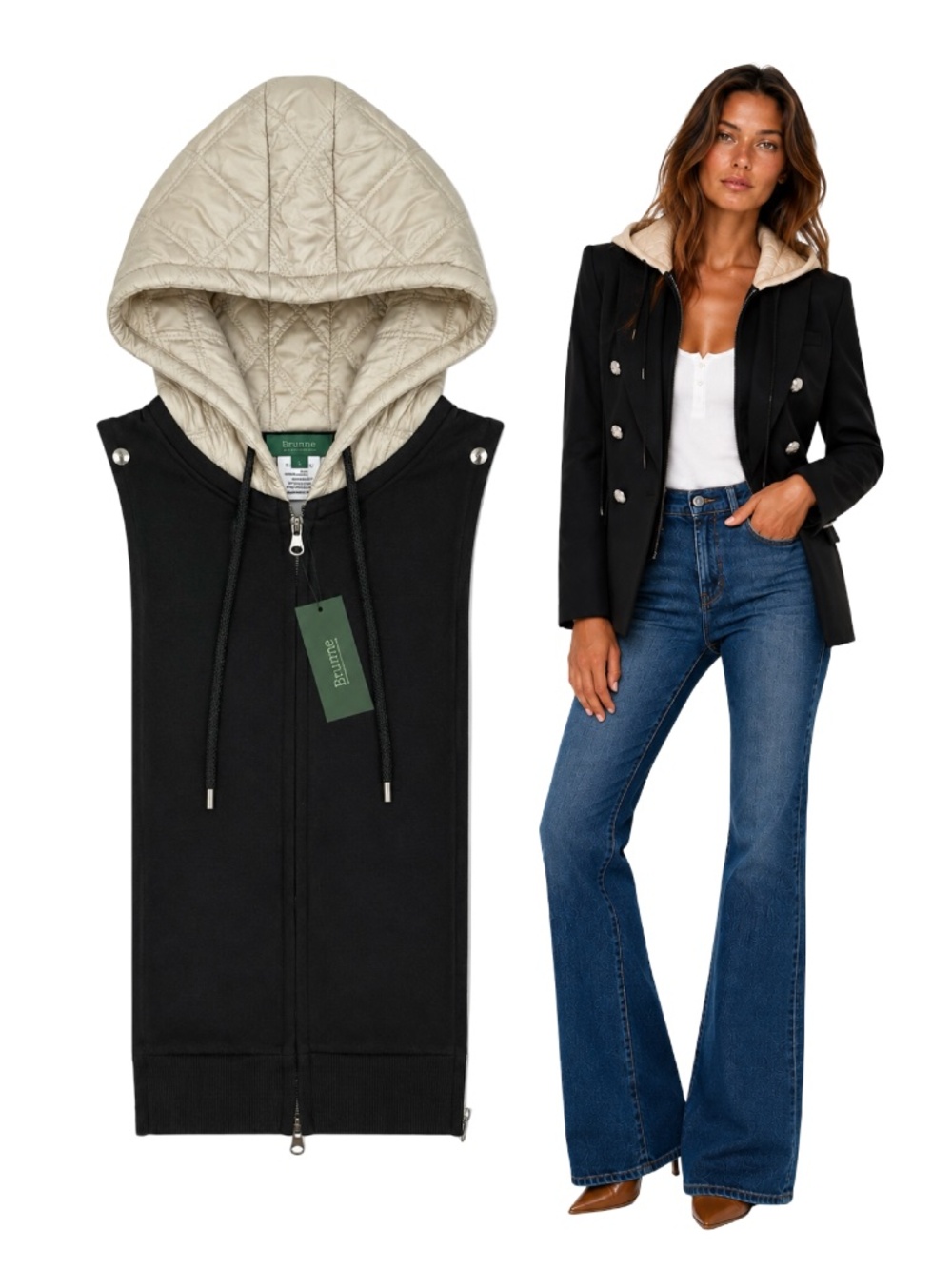 NWT BRUNNE Dickey Insert Compatible with Veronica Beard Blazers FRENCH TERRY